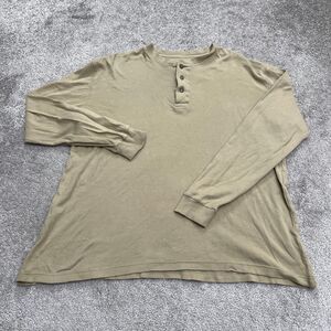 Cabela's Henely Shirt Mens Medium Brown 100% Cotton Long Sleeve Casual Outdoor